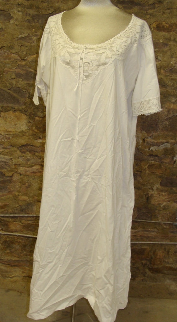 EARLY 1900&quot;s COTTON NIGHTGOWN dress under layer L