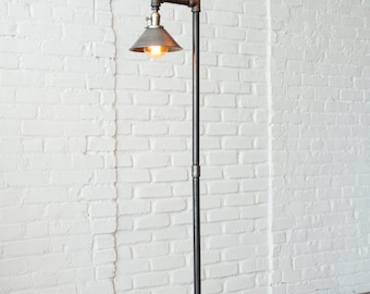 Industrial Floor Lamp - Metal Shade - Edison Bulb Lamp - Industrial Furniture