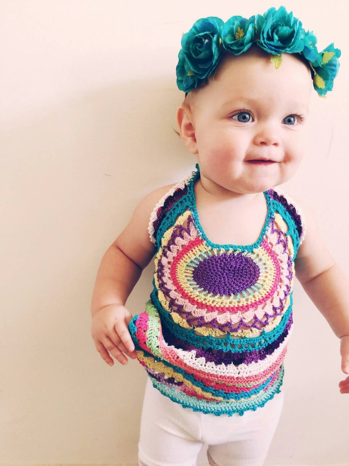 Children's halter top kids crocheted topkids by GoldenHandsDesign