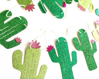 Glitter Cactus Banner - Fiesta Banner - Cactus Decor // Cinco de Mayo Decor // Fiesta Party Decorations