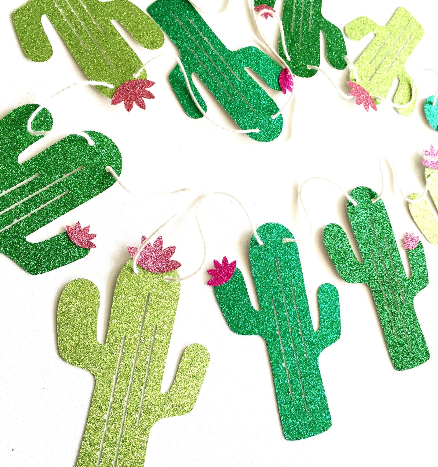 Glitter Cactus Banner Fiesta Banner Cactus Decor // Cinco