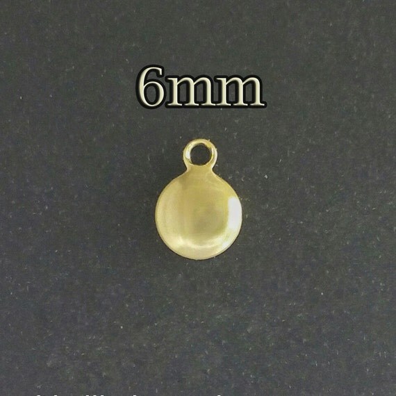 100pcs Gold filled charms wholesale round charm 6mm gold