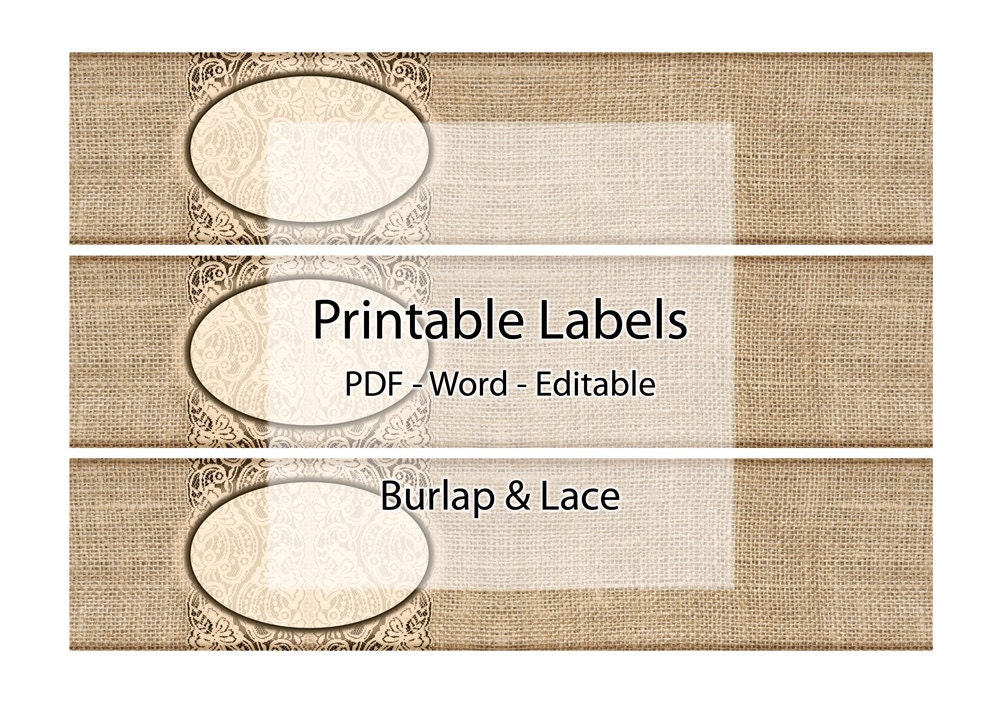 soap labels printable editable label digital burlap lace