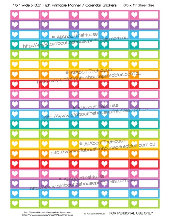 Heart Planner Stickers Printable To Do Reminder Calendar
