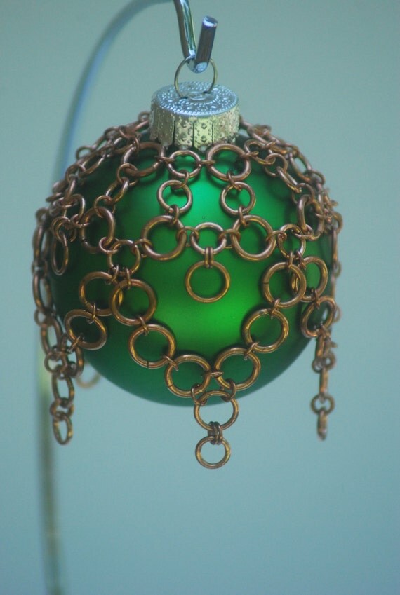 copper chainmaille christmas ornament ball by copper chainmaille christmas ornament ball by