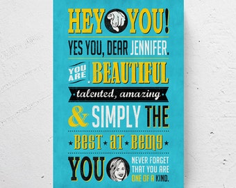 FREE SHIPPING / Custom typography print, custom portrait, personalized print, personalized name, retro typography, motivational print