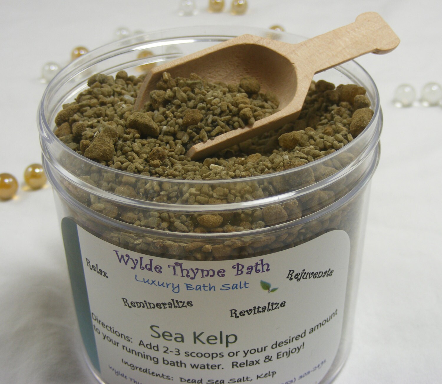 Sea Kelp Salt Soak Artisanal Bath Soak Unscented Natural