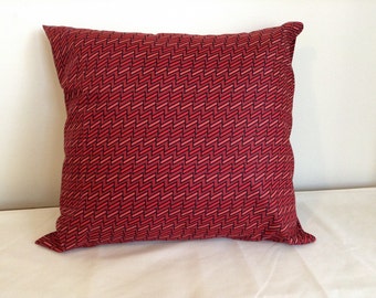Red pillow cover. 18x18 retro geometric pillow cover.