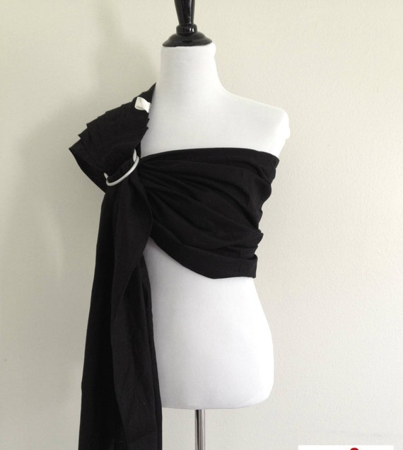 Pure Linen Baby Ring Sling Carrier Black by Bibetts on Etsy