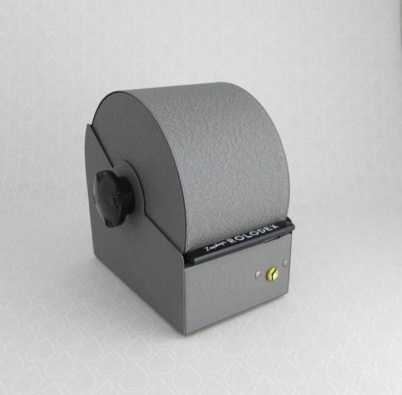 Vintage Rolodex Zephyr American Industrial Gray Metal Card