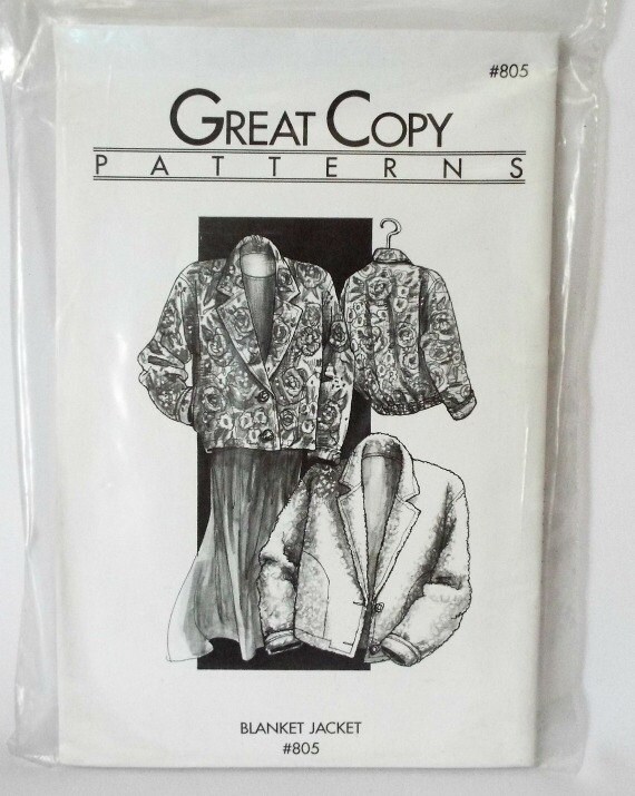 Cropped Blanket Jacket Sewing Pattern Great Copy 805 Boho