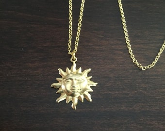 Sun Necklace, Sun, Gold Sun Necklace, Sun Jewelry, Sun Pendant, Necklace, Gold Necklace, Jewellery, Jewlery, Sun Jewlery, Sun Jewellery