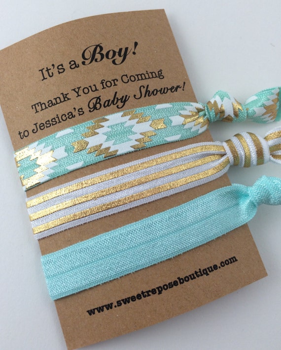 Baby boy shower favors baby boy shower hair tie favors baby