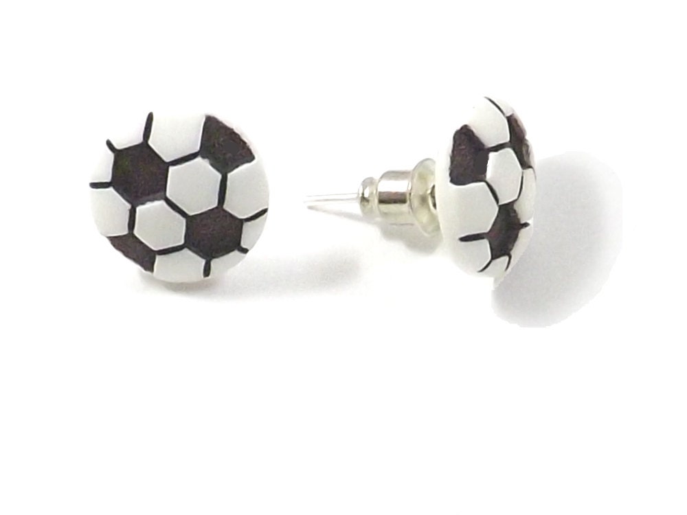 Soccer Earrings Tiny Soccer Ball Earrings Soccer Stud