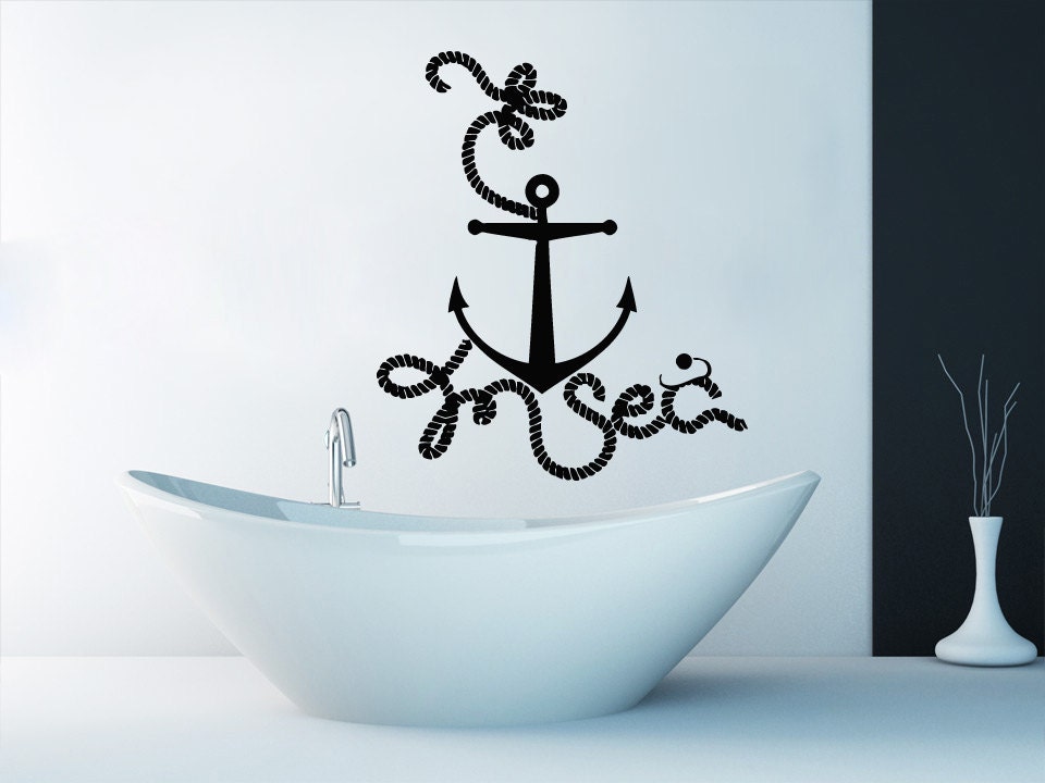 Wall Decals Sea Ocean Anchor Rope Decal Vinyl Sticker Bathroom