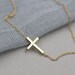14k solid gold sideways cross necklace minimalist by NOSTALGII