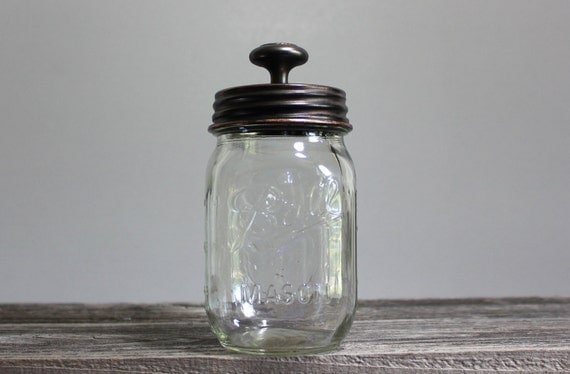 Oil Rubbed Bronze Decorative Glass Storage Jar by Southern Home Supply