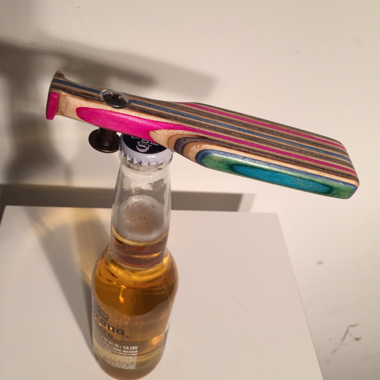 Recycled skateboard bottle opener 52