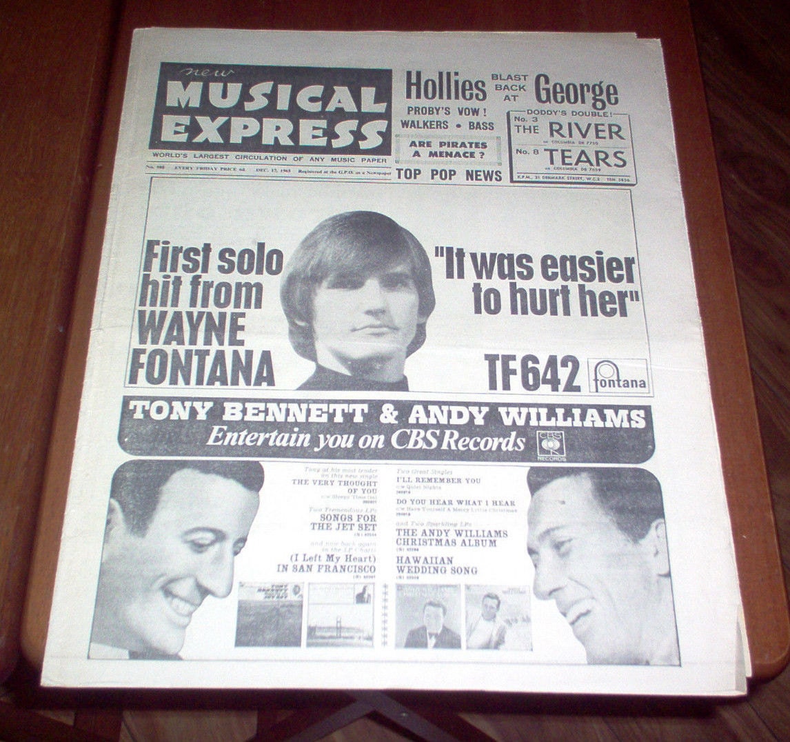 NME New Musical Express Magazine 1965 Music Beatles VS Hollies