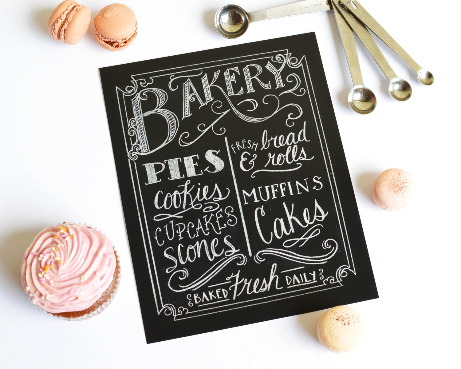 Bakery Print Bakery Chalkboard Kitchen Print Chalkboard