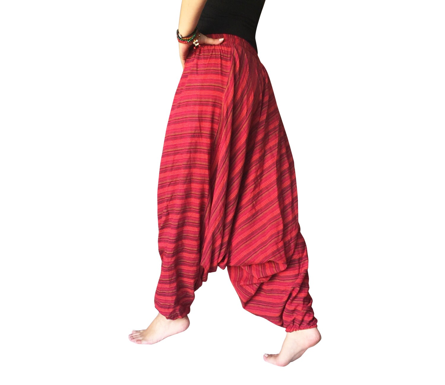 red baggy pants