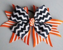 Aazon.co : NEW CHEVRON Burgundy Cheer Bow Pony Tail 7 Inch Girls Hair Bows Cheerleading