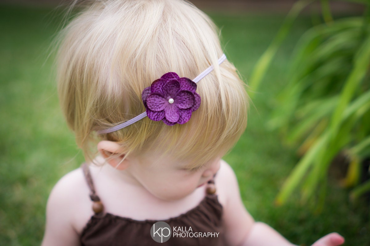 Purple Flower Headband Baby Headband Toddler Headband