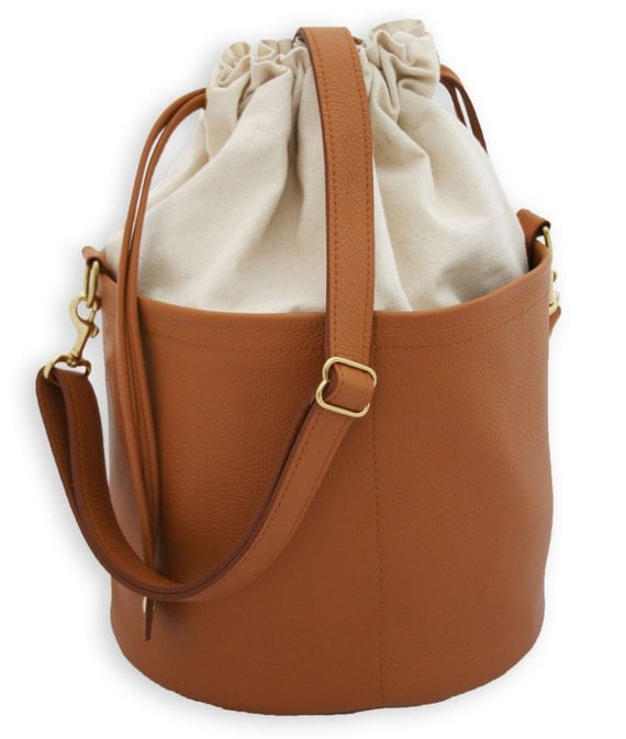 Large Ditty Bag in Amoré Natural Canvas and Leather Large