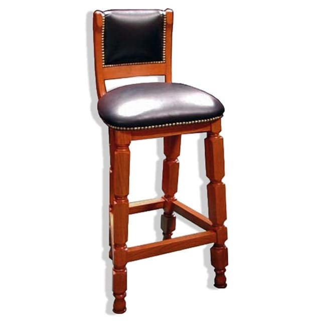 4839A Antique Oak American Drafting Stool in Black Leather – Haute Juice