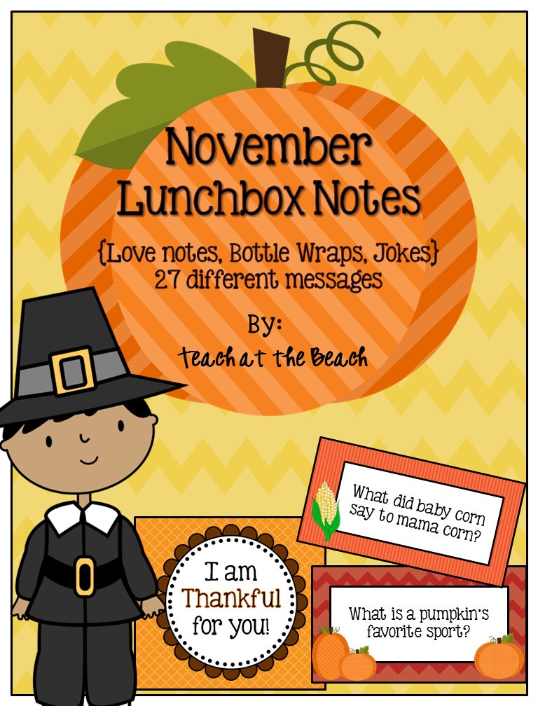 November Lunchbox Notes Jokes Bottle by