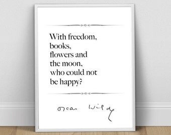 Book Art, Oscar Wilde Quote, Book Lover, Book Art Print, Book Art Poster, Book Lover Gift, Book Wall Art, Book Lover Print, Book Poster