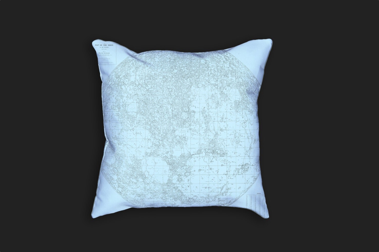 Decorative Pillow - Map of the Moon Antique Print Throw Pillow - Home Decor Accent Pillows ...