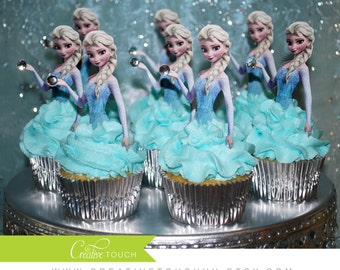 Frozen Cupcake Toppers, Elsa Cupcake Toppers, Frozen Birthday, Elsa Birthday, Frozen Party, Elsa, Anna, Olaf, Cupcake, Decoration, Invite, 1
