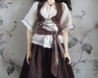 Fantasy Peasant Outfit for Female Delf, Super Dollfie, Feeple 60 and similiar sized dolls