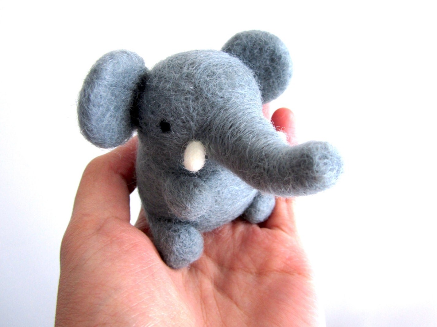 Felt Elephant Needle Felted Elephant Felt by WildWhimsyWoolies