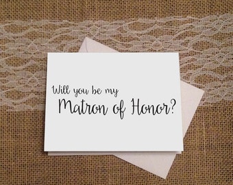 Will You Be My Matron of Honor, Maid of Honor and Bridesmaid Cards, Bridesmaid Card, Bridal Party, Wedding