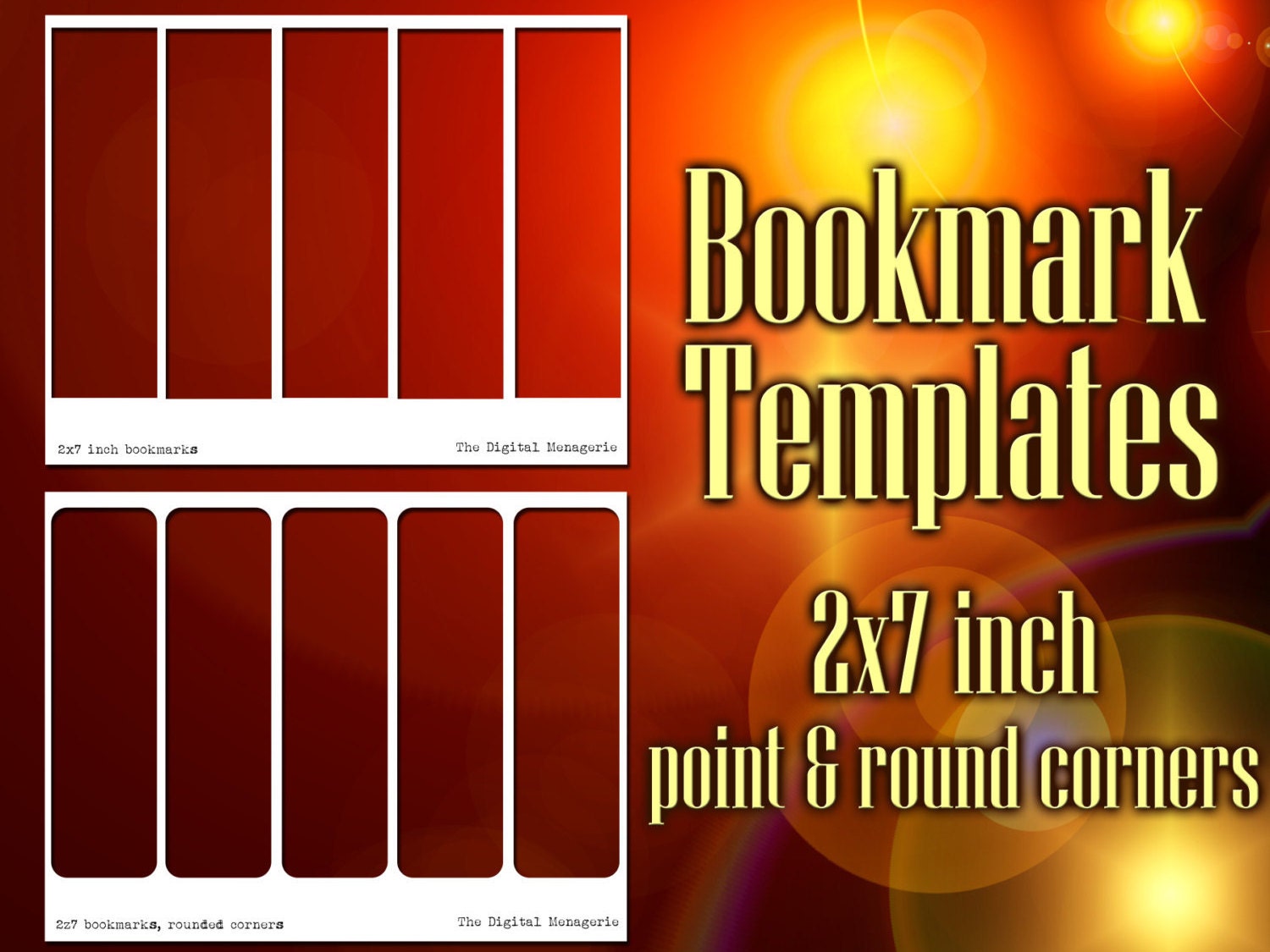 Bookmark Templates 8.5x11 inch A4 sheets PNG Photoshop Gimp