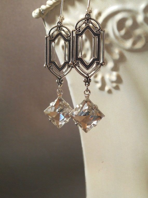 Great Gatsby Wedding Earrings Daisy Buchanan Art by BohemeBijou
