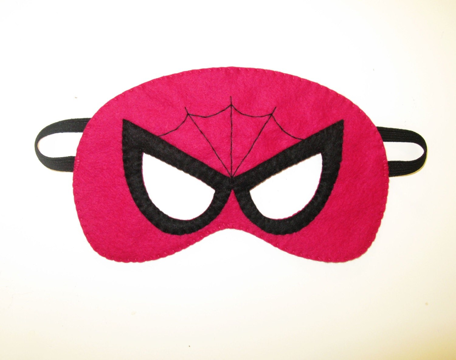 Spidergirl felt mask 2 years adult size Black Fuchsia