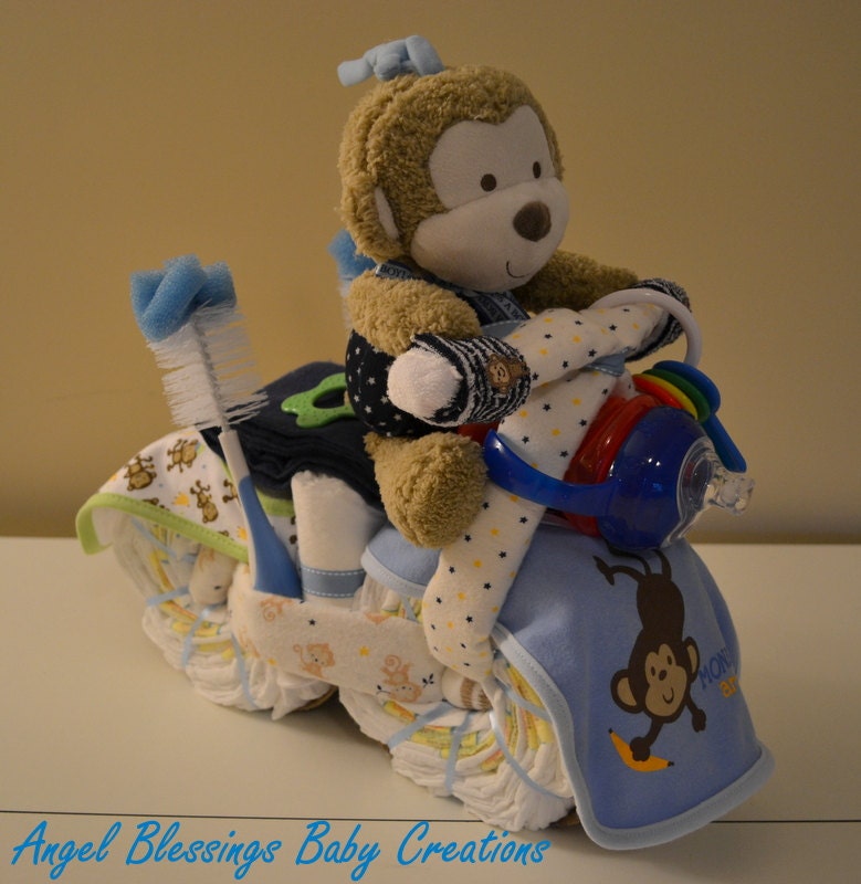 Motorcycle Diaper Cake Diaper Motorcycles Made by AngelBlessings12