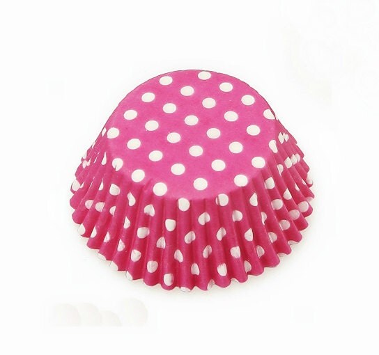 Pink and White Small Polka Dot Cupcake Liners 50
