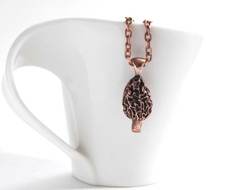 Custom order for Jacqueline- Silver Morel mushroom pendant necklace