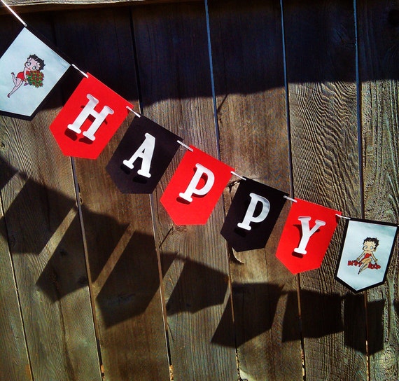  BETTY  BOOP  Happy Birthday  Banner Betty  Boop  Decorations 