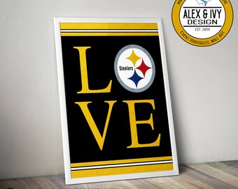 Steelers Wall Art girl loves steelers | etsy Steelers Wall Art girl loves steelers | etsy