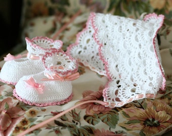 Hand Crochet Baby Bonnet in White main image 0