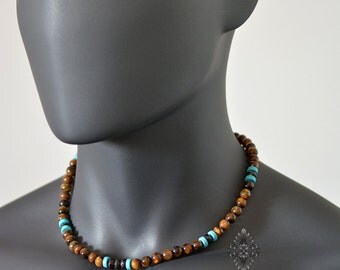 Mens Matte Fog Sand Lock Necklace