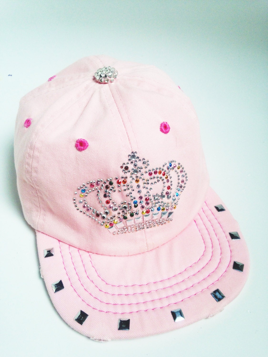 Girl Baseball Hat Pink Hat Infant Hat Girl Fancy by QueenDelicious
