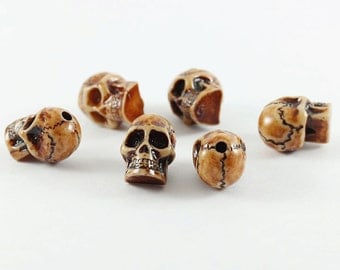 Wholesale skull woods beads, 6 Pcs. woods bead 12 x 16 mm. beautiful quality bead, Beads for handmade jewelry