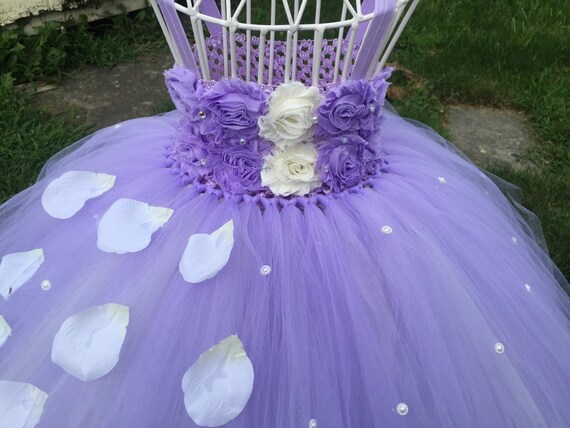 Items similar to Lavendar purple flower girl tutu dress wedding dress ...
