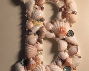 Items Similar To Sea Shell Letter Beach Decor - Custom Made To Order ...